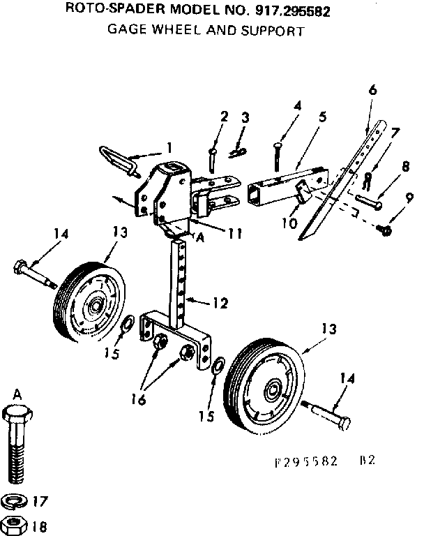 Gage wheel and support