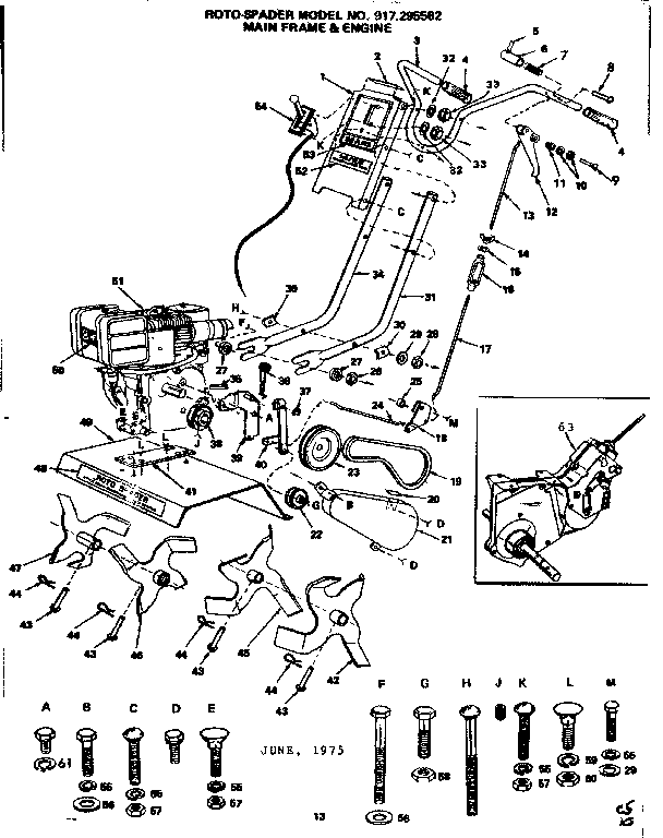 Main frame and engine