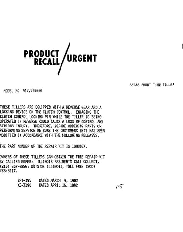 Recall notice