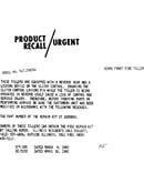 Product recall/urgent