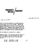 Product recall/urgent
