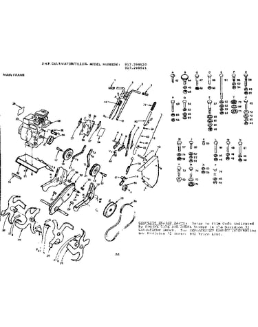 Tiller/main frame