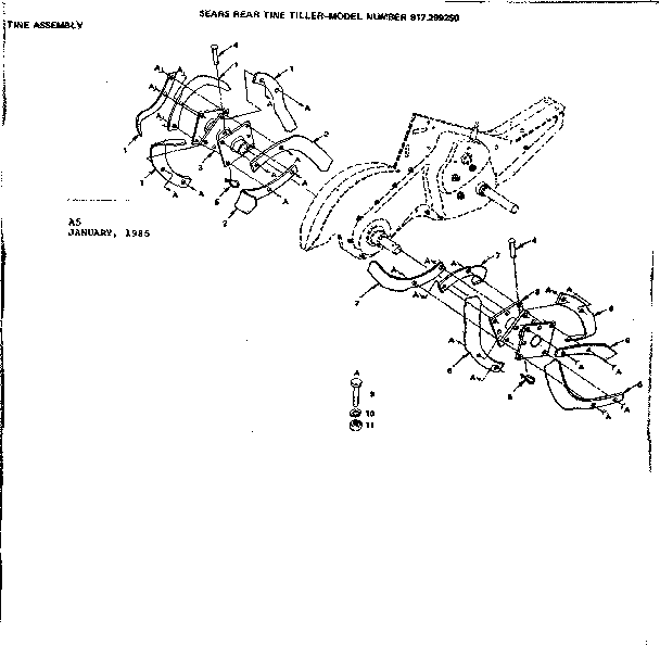 Tine assembly