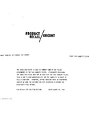Product recall/urgent