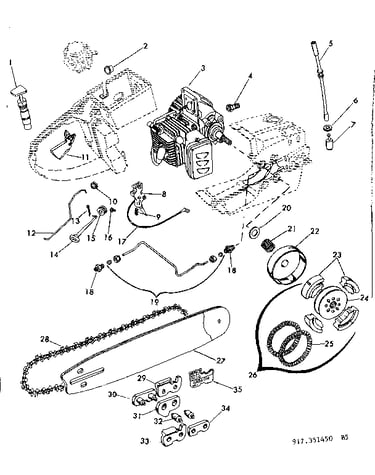 Chain/bar and oil/fuel parts