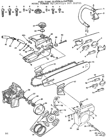 Fuel tank, clutch & cutting