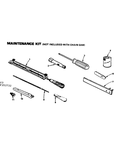 Maintenance kit not included with chain saw