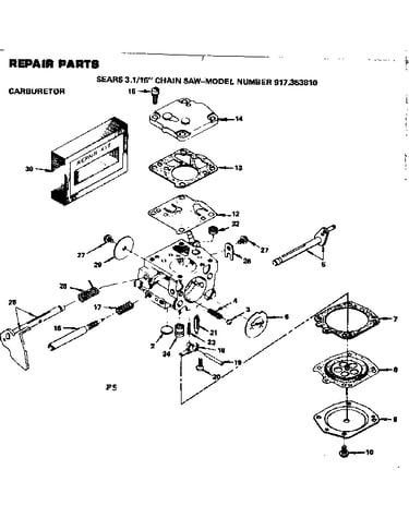 16 in. chain saw/carburetor