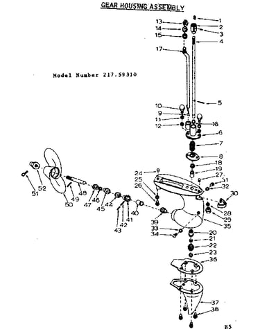 Gear housing assembly