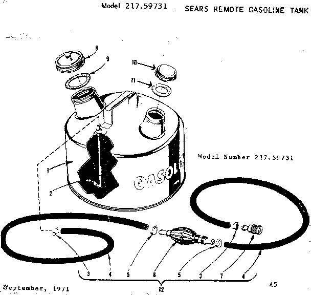 Sears remote gasoline tank