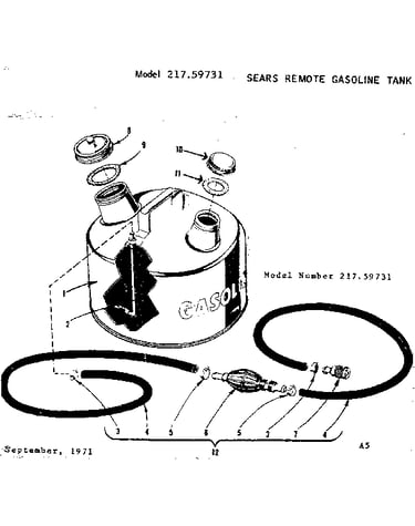 Sears remote gasoline tank