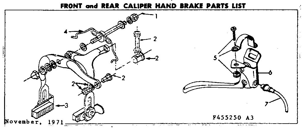 Front & rear caliper hand brake