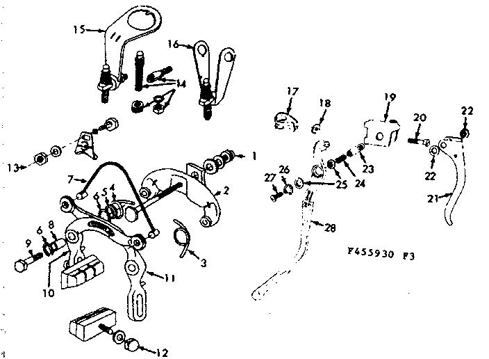 Caliper handbrake replacement parts
