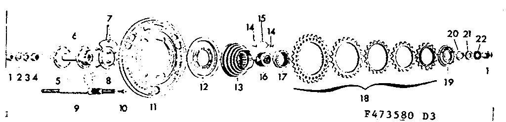 SHIMANO HUB-5-SPD AUTOMATIC W SPEED SELECTOR PLATE