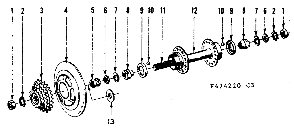 MAILLARD ATOM PARTS F REAR HUB