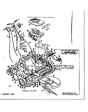 Make and model number of original engine