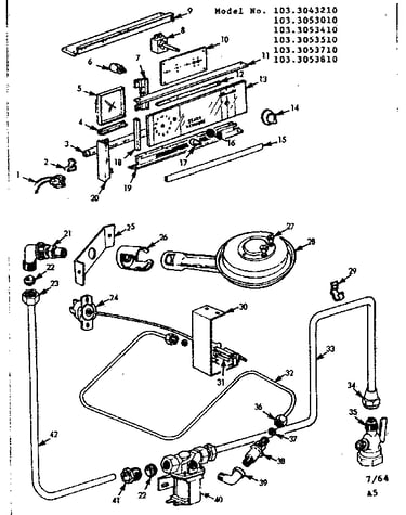 Control panel and burner section