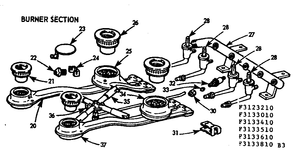 Burner section