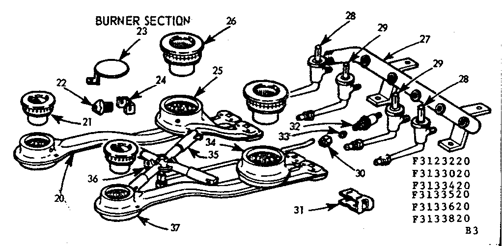 Burner section