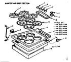 Kenmore 1033153000 maintop and body section diagram