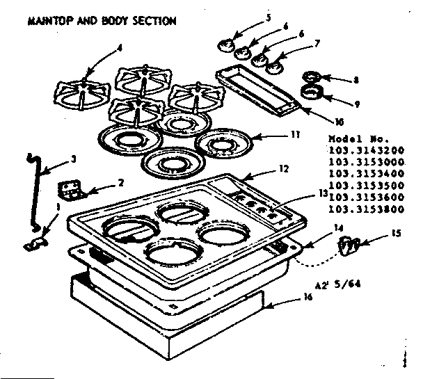 Maintop and body section