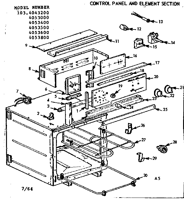 Control panel and element section