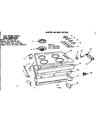 Maintop and body section