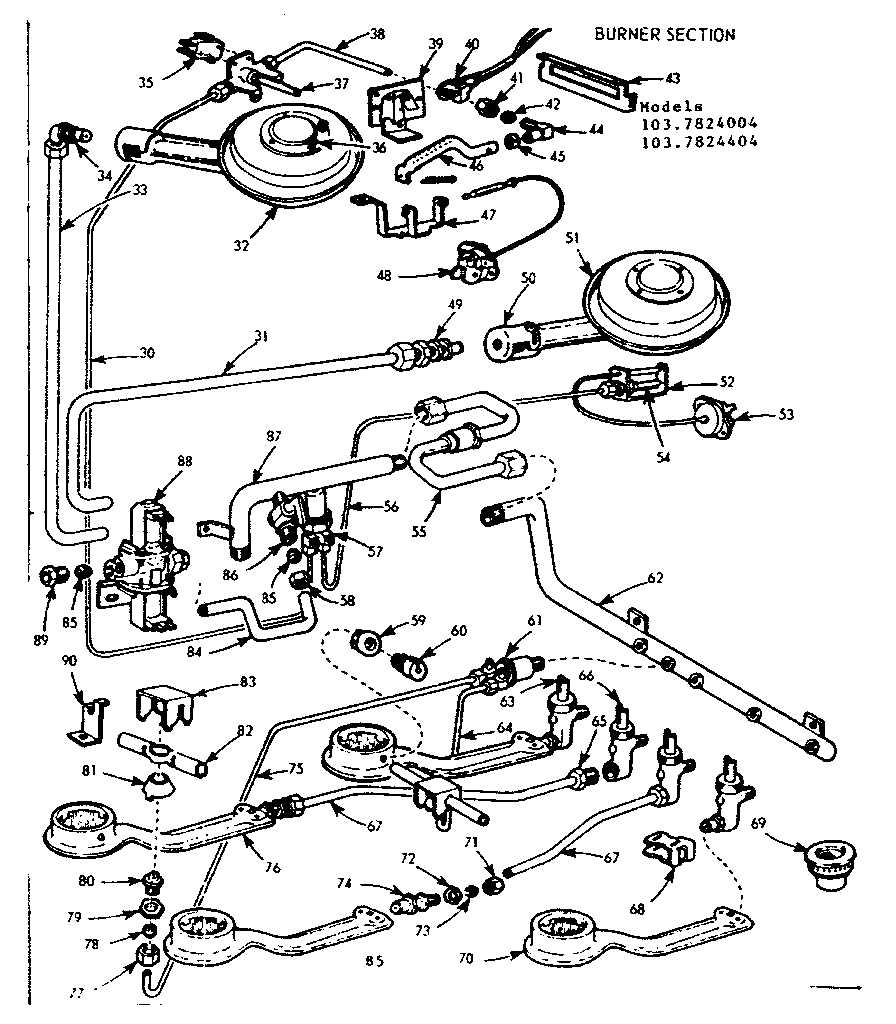 Burner section