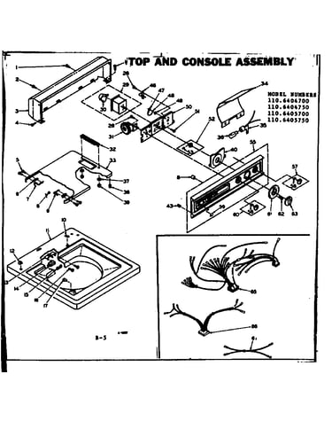 Top and console assembly