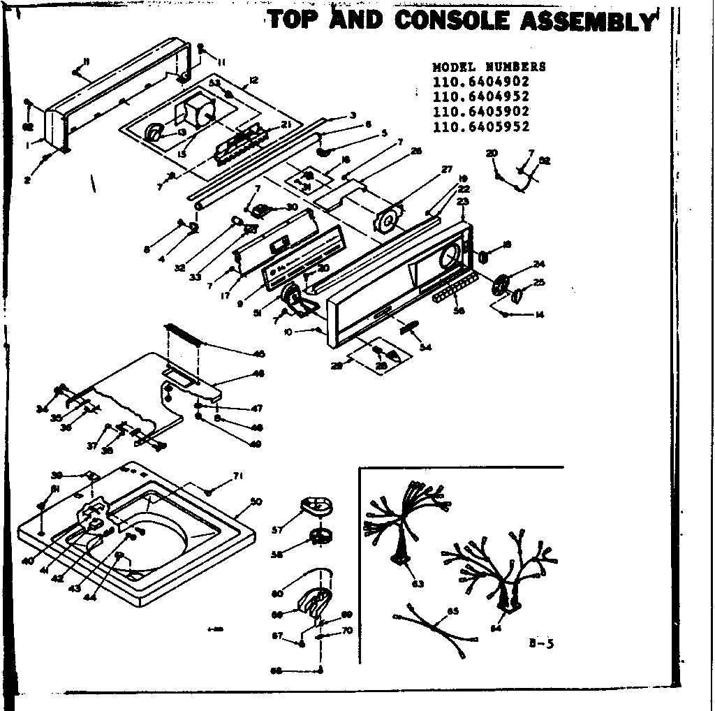Top and console assembly