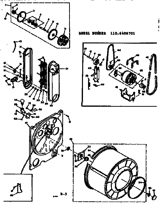 Heater, motor and drum