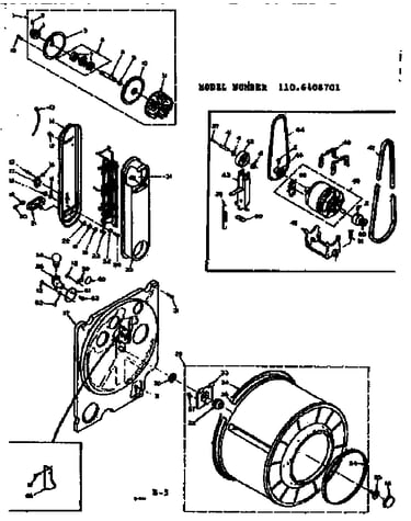 Heater, motor and drum