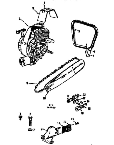 Engine/ chain and guide bar