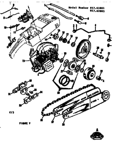 Engine / chain and guide bar