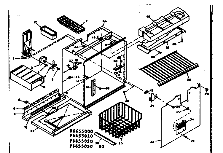 Freezer section parts