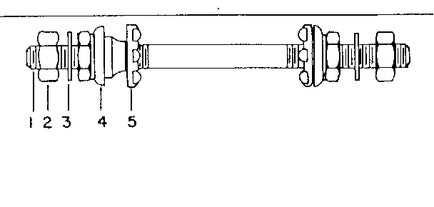 Axle set complete (less hub shell)