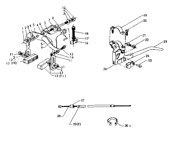 Front caliper hand brake