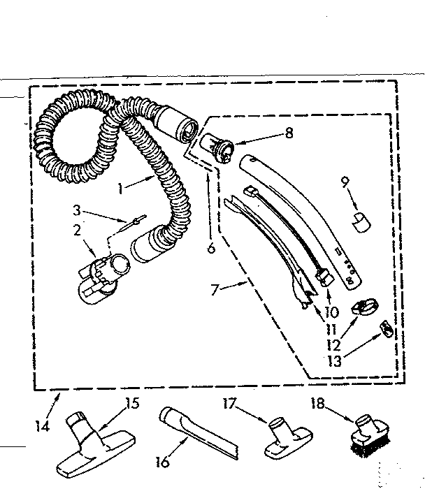 Hose and attachment parts