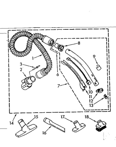 Hose and attachment parts