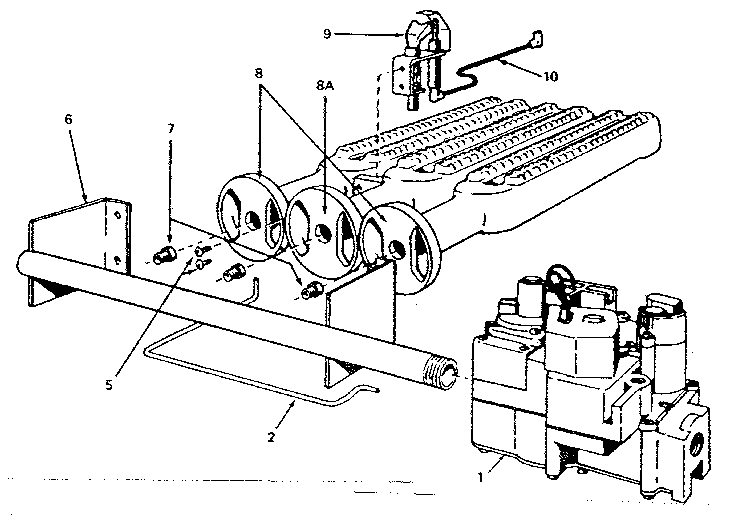 Gas burners and manifold parts