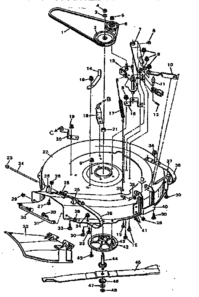 Replacement parts blade housing
