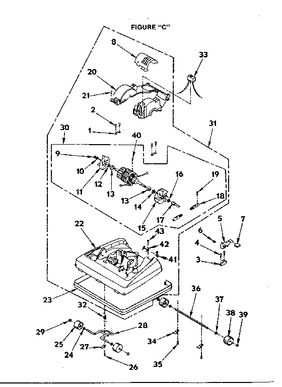 Nozzle and motor assembly