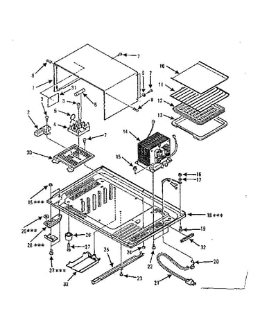 Cabinet and bottom plate parts