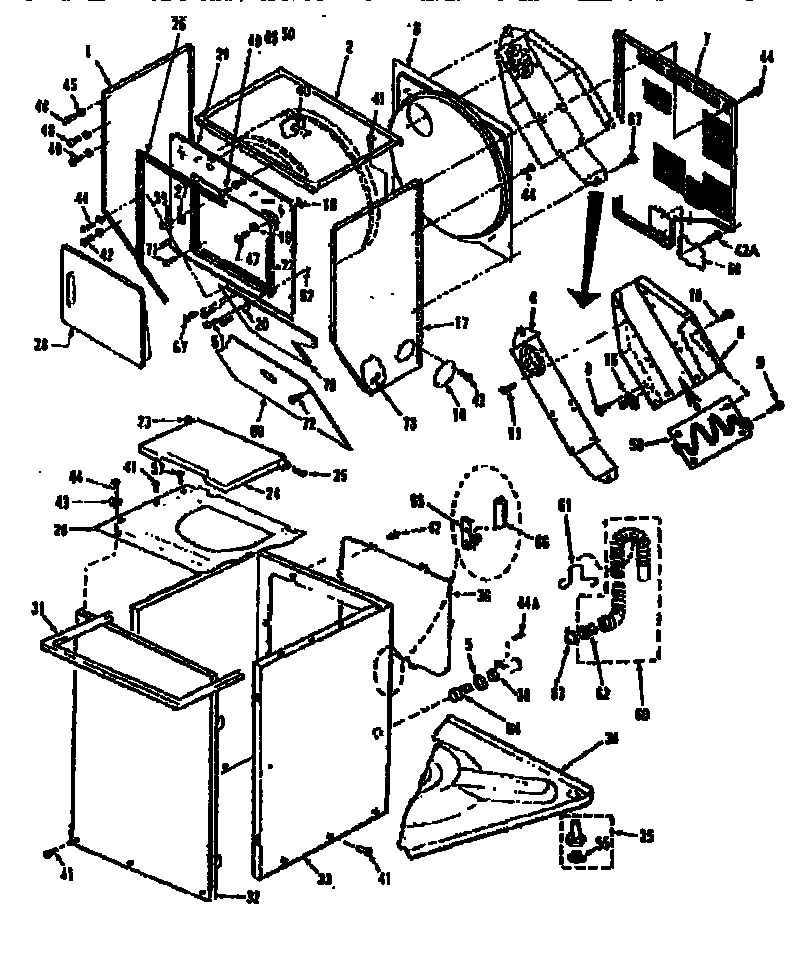 Cabinet parts, heater
