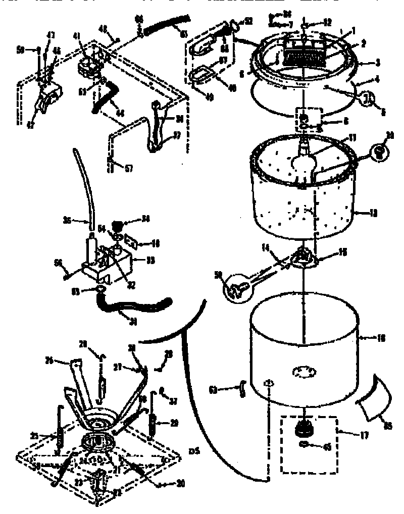 Tubs, water valve, lid switch