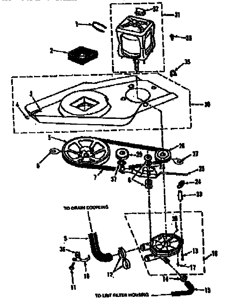 Washer drive system, pump