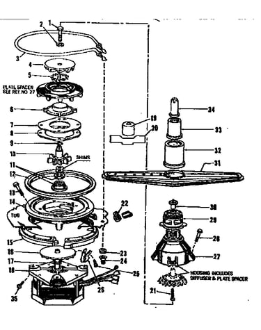 Motor, heater, and spray arm details