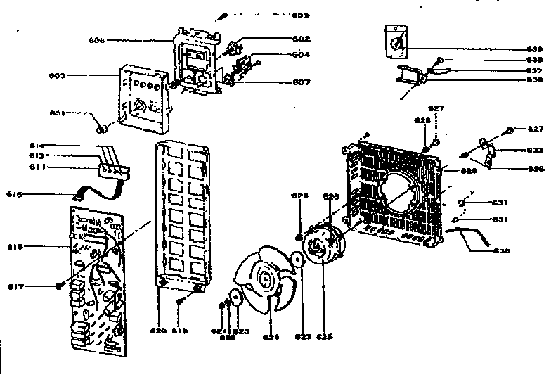Controller fan motor assembly control panel assembly