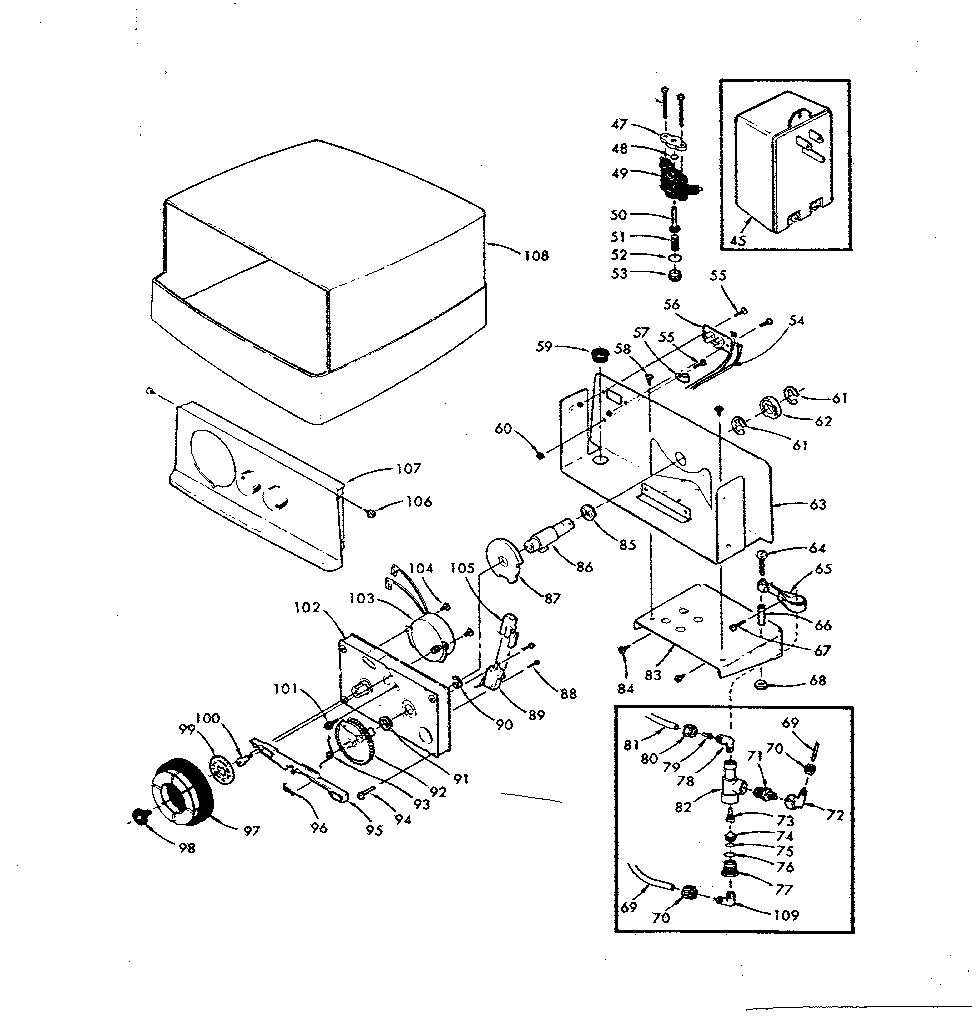 Timer assembly, face plate and safety shut-off