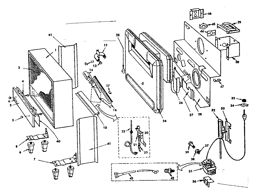 Cabinet and valve